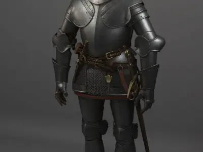 Knight in armor 3D model 3