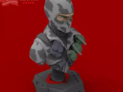 GI JOE characters Firefly Bust 3D print model