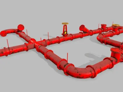 pipe set valve Low-poly 3D model buy