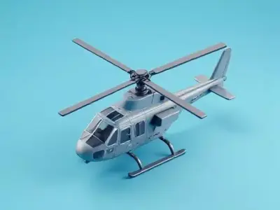 Grey Helicopter 3D model