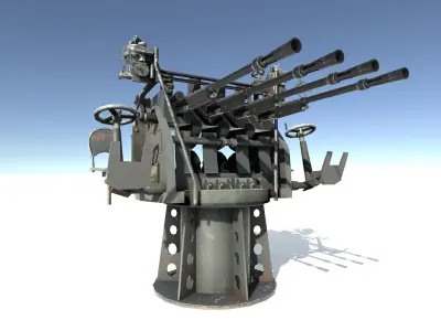 Heavy Machine Gun Low-poly 3D model