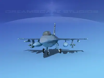 Gen Dyn F-16A Falcon V08 USAF 3D model