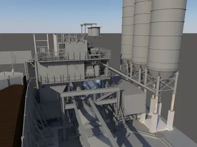 Cement plant layout  3D model