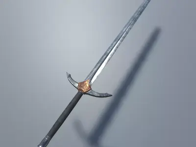 Medieval Long Sword Free low-poly 3D model purchase