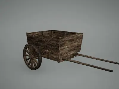 Viking Cart Low Poly Game Ready Low-poly 3D model