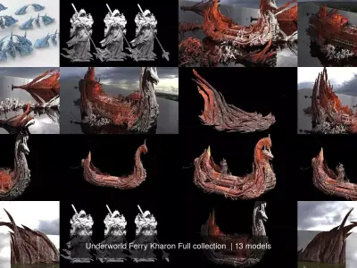 Underworld Ferry Kharon Full collection  3D Model Pack