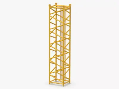 Crane D Intermediate Section 12m Yellow 3D model