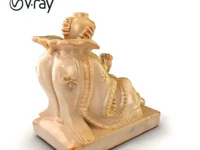 Ancient Statuette Sculpture Art Model Pack Low-poly 3D model