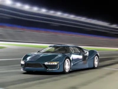 DOSCH 3D - Car Details - Hydrogen Sports Car 3D model