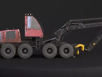Generic Modern Forestry Harvester - Old 3D model