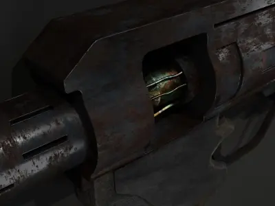 Hand Gun Custom Low-poly 3D model