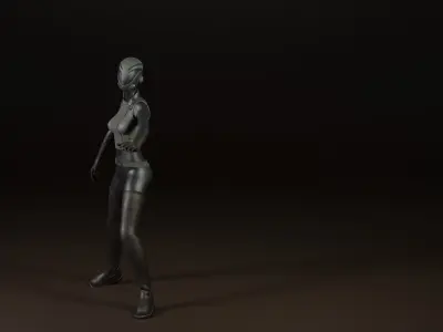 sci-fi character Low-poly 3D model