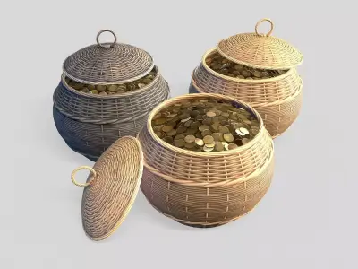 Basket 13 Low-poly 3D model