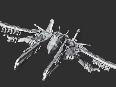 Spaceship A fighter jet 3D print model