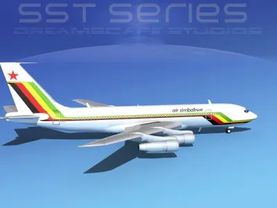 Boeing 707-320 SS Air Zimbabwe 3D model