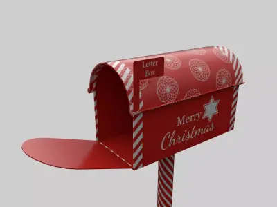 Christmas Letter Box Low-poly 3D model