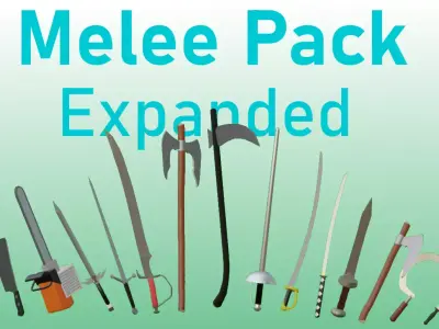 Expanded Melee Pack with 16 Weapons Low-poly 3D model