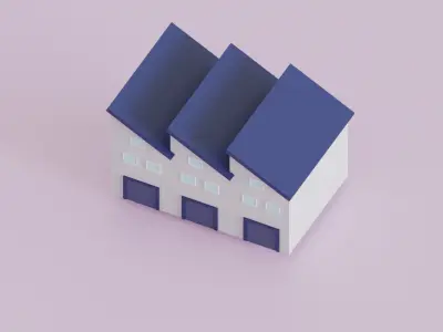 Low Poly Industrial Equipment Set 3D model