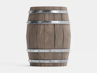 Wood Barrel 1 Low-poly 3D model