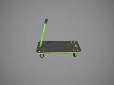 Transport Trolley - Green  Low-poly 3D model