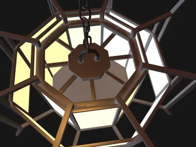 chinese style hanging light model 1 Free 3D model