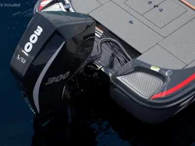  V8 Outboard Engine 300HP Black White 