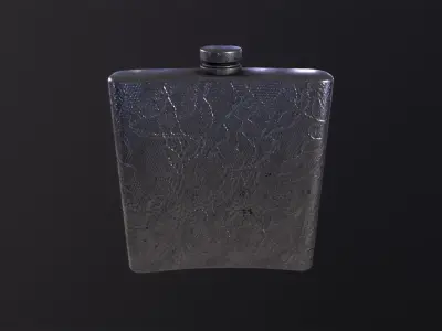 OldFlask ornate flask 3D Model Low-poly 3D model