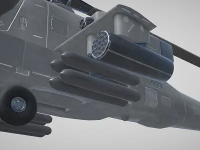 Military AH64 Apache Helicopter Low-poly 3D model