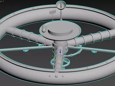 3d model space station Low-poly 3D model