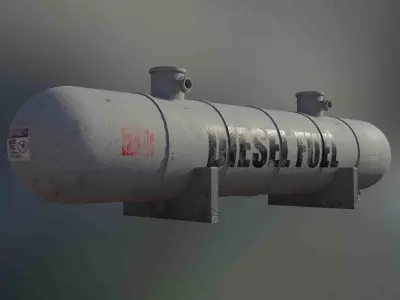 Industrial Diesel Fuel Storage Tank 3D model