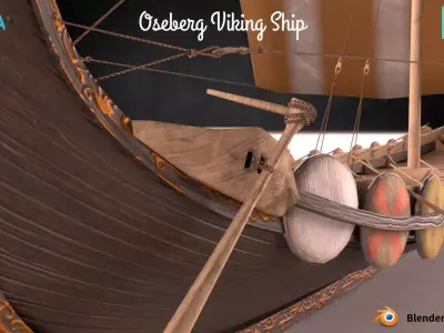 Oseberg Viking Ship Low-poly 3D model Low-poly 3D model