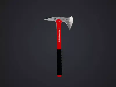 Ice axe Low-poly 3D model