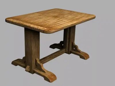 Pinewood Table 3D model