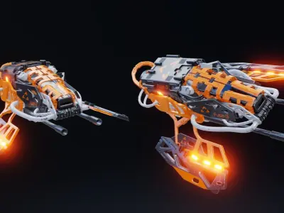 SpaceShip 3D model - PBR and Textured