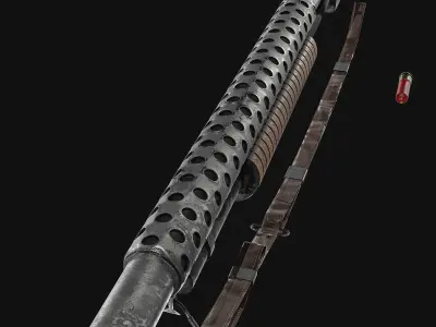 Japanese Shotgun Low-poly 3D model