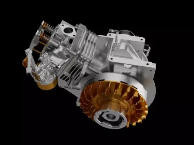 A single-cylinder 4-stroke engine 3D print model