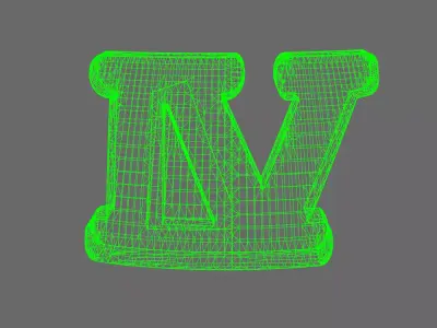 Space Knights V10B Standard Roman Numeral 04 Shoulder Symbols 3D print model