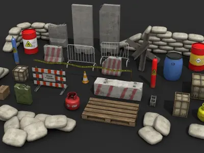 FPS Map Props - Game Assets Low-poly 3D model