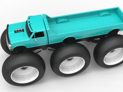 Monster Truck 6x6 concept Version 3 Scale 1 to 25 3D print model