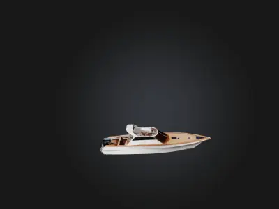 Custom Boat Model Low-poly 3D model