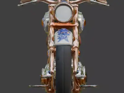 Luxury Jeweled Mexican Talavera Cruiser Motorcycle Low-poly 3D model