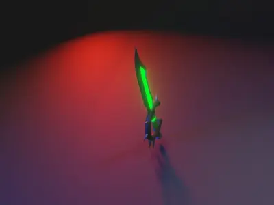 Dagger sword with light Low-poly 3D model