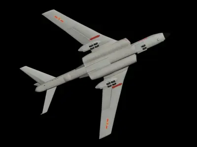 H6K Bomber Low-poly 3D model
