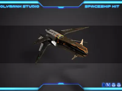 PolyBank Spaceship N20 Low-poly 3D model