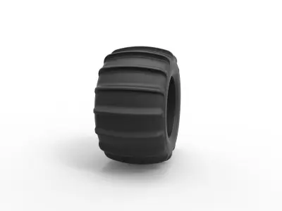Dune buggy rear tire 6 Scale 1 to 25 3D print model
