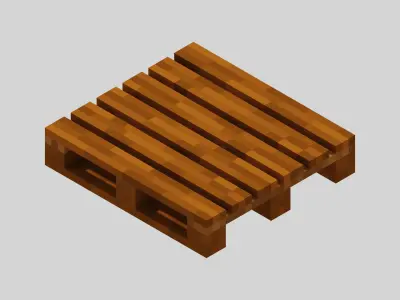 Wooden Pallet Voxel Free low-poly 3D model