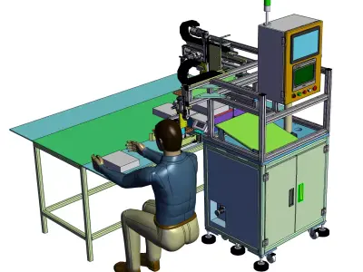 Automatic weighing barcode reader 3D model