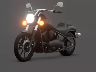 Kawasaki VN900 Custom Cruiser Motorcycle 3D Model Low-poly 3D model
