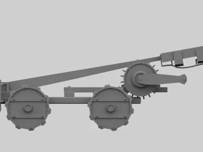 Low poly catapult 3D model