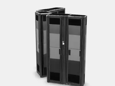 Tall Solid Server Rack Low-poly 3D model